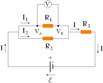 obwód elektryczny - oznaczenia - rysunek schematyczny - prawa Kirchhoffa - zadanie nr 7