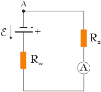 obwód elektryczny - uproszczenie - rysunek schematyczny - prawa Kirchhoffa - zadanie nr 4